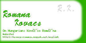 romana kovacs business card